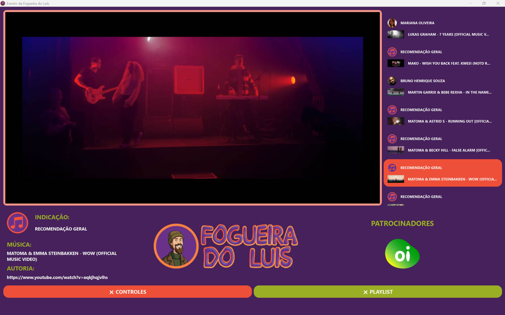 Player Personalizado do Evento